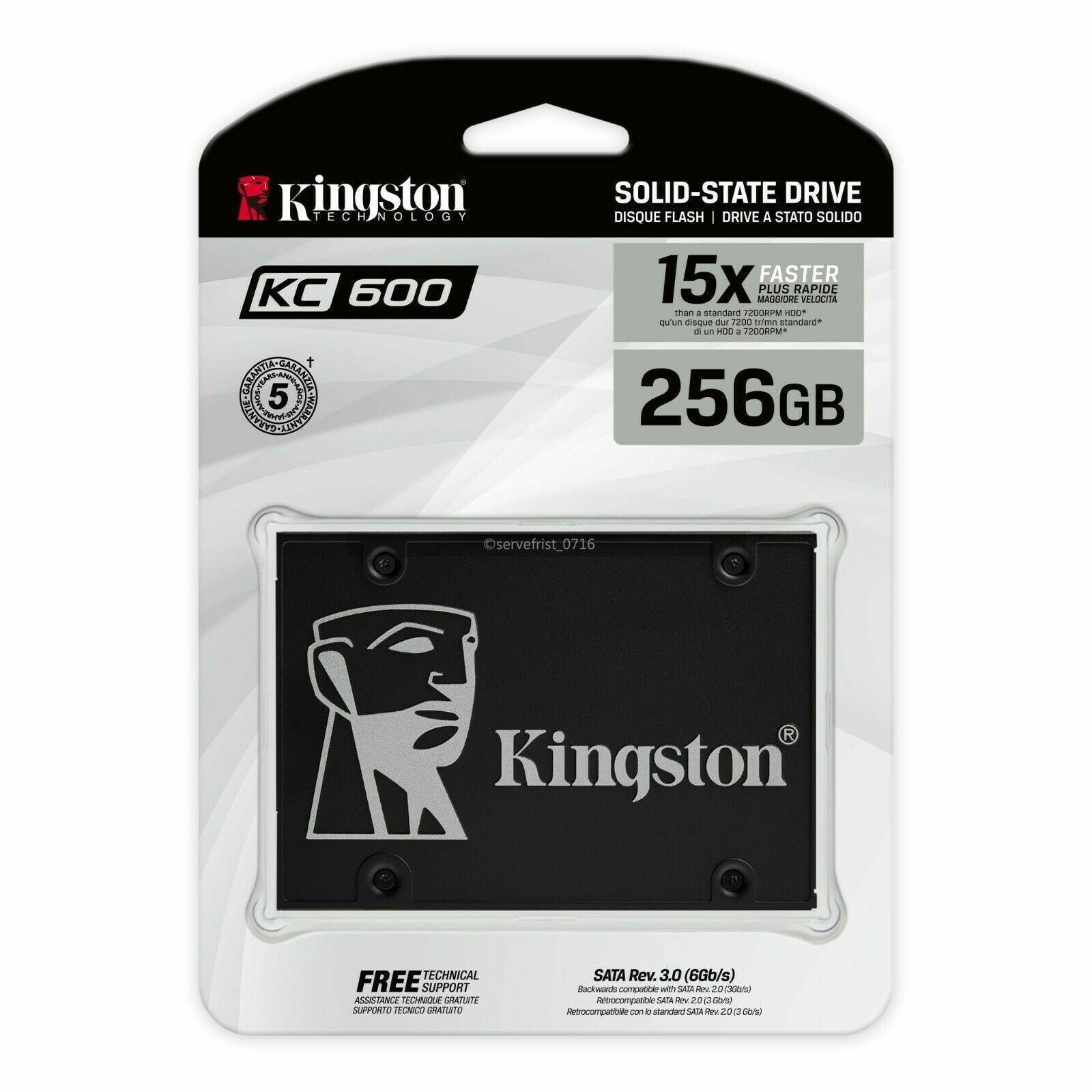 Kingston Internal SSD KC600 2.5in SATA III 256GB Solid State Drive Hard Drives