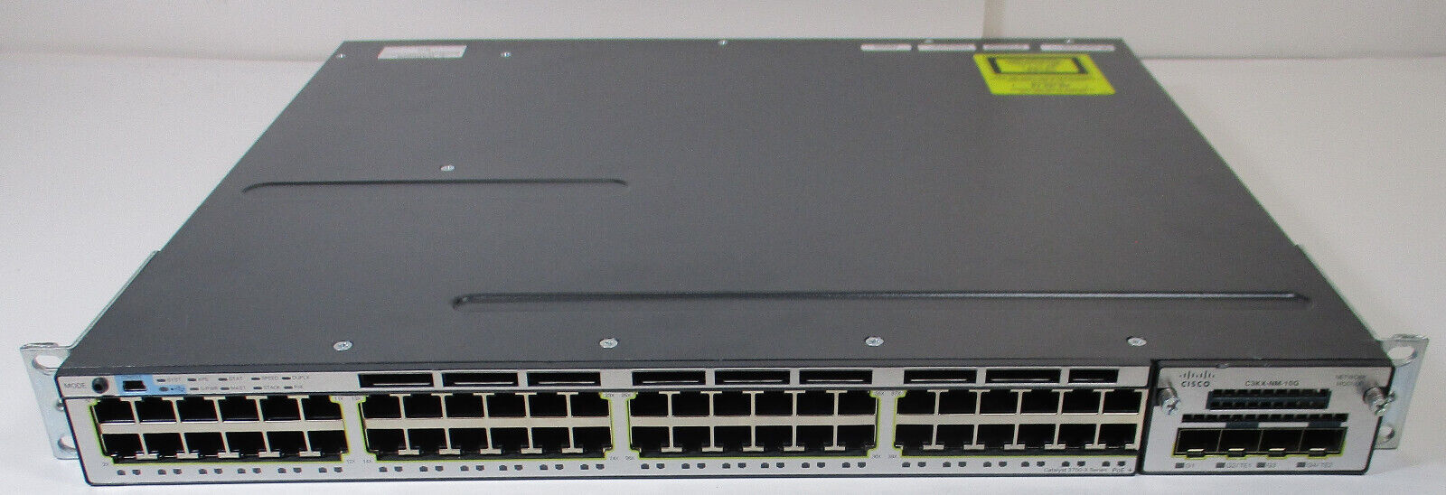 Cisco Catalyst WS-C3750X-48P-S Poe+ Single Power C3KX-NM-10G 10G Network Module