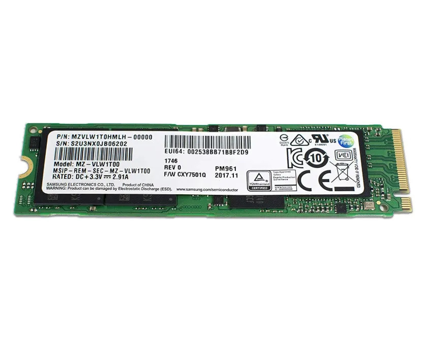 Samsung 128GB SSD PM961 M.2 PCIe Gen3 x4 2280 NVMe V-NAND Solid state drive