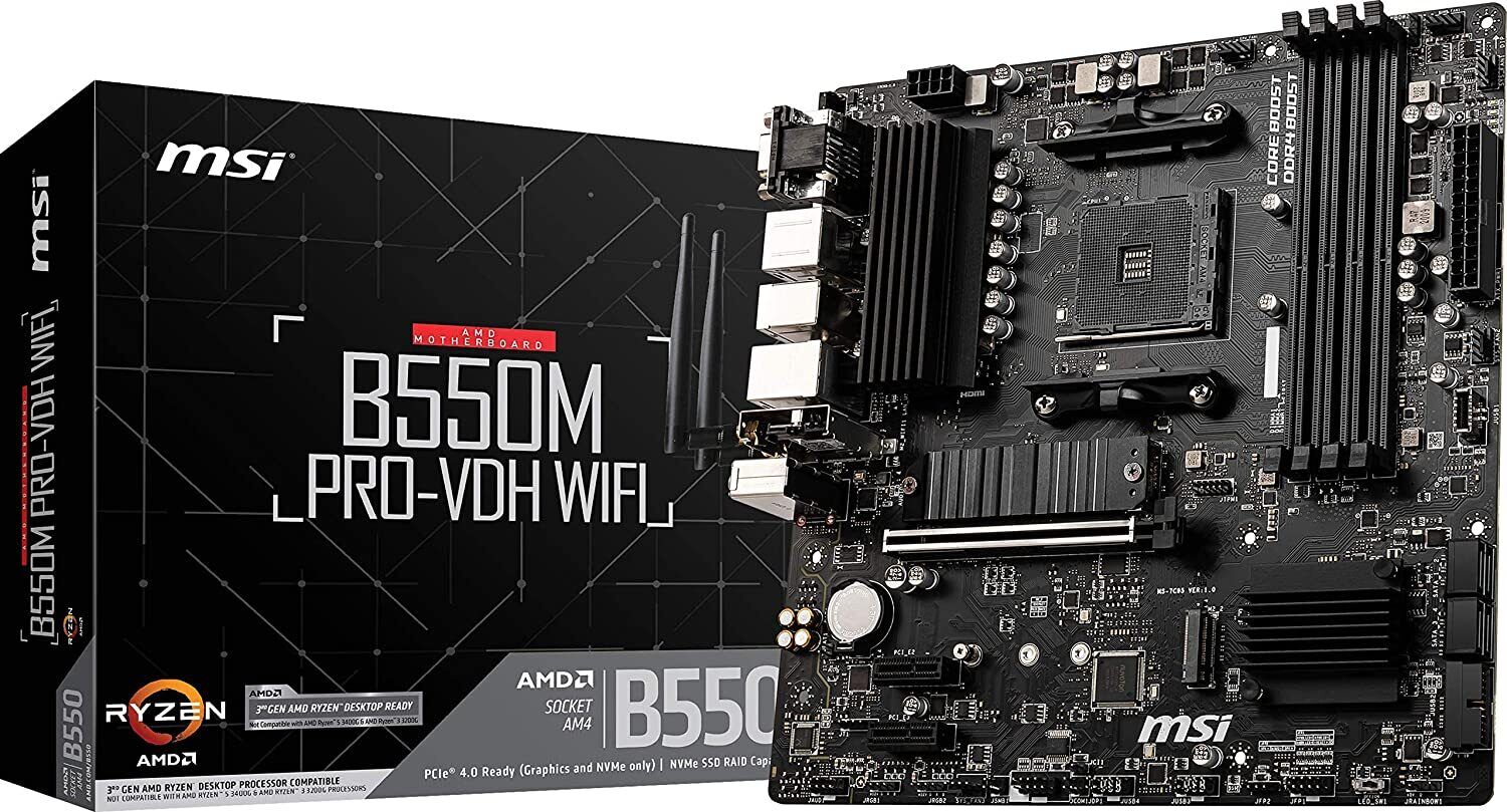 MSI AMD AM4 ProSeries Motherboard B550M PRO-VDH-WIFI6