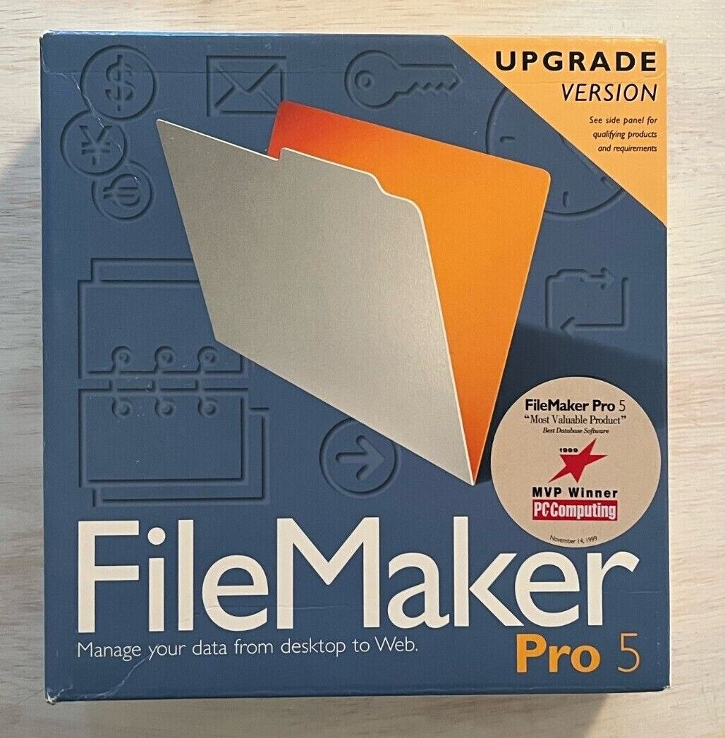 Vintage FileMaker Pro 5 for Windows - UPGRADE Version