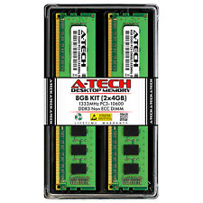 A-Tech 8GB 2 x 4GB PC3-10600 Desktop DDR3 1333 MHz 240-Pin DIMM Memory RAM 8G 4G picture