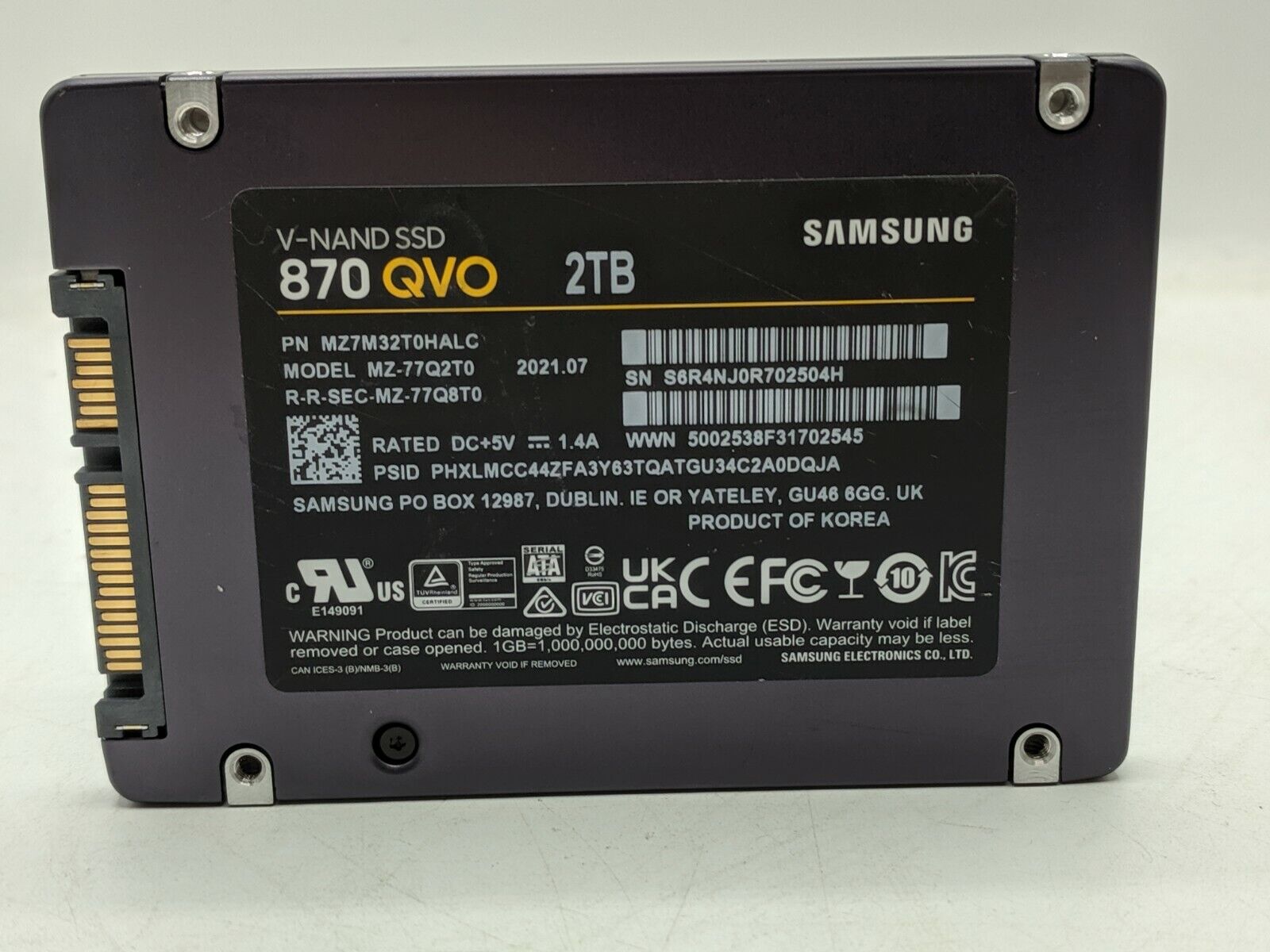 SAMSUNG 870 QVO 2TB V-NAND SSD SATA 2.5