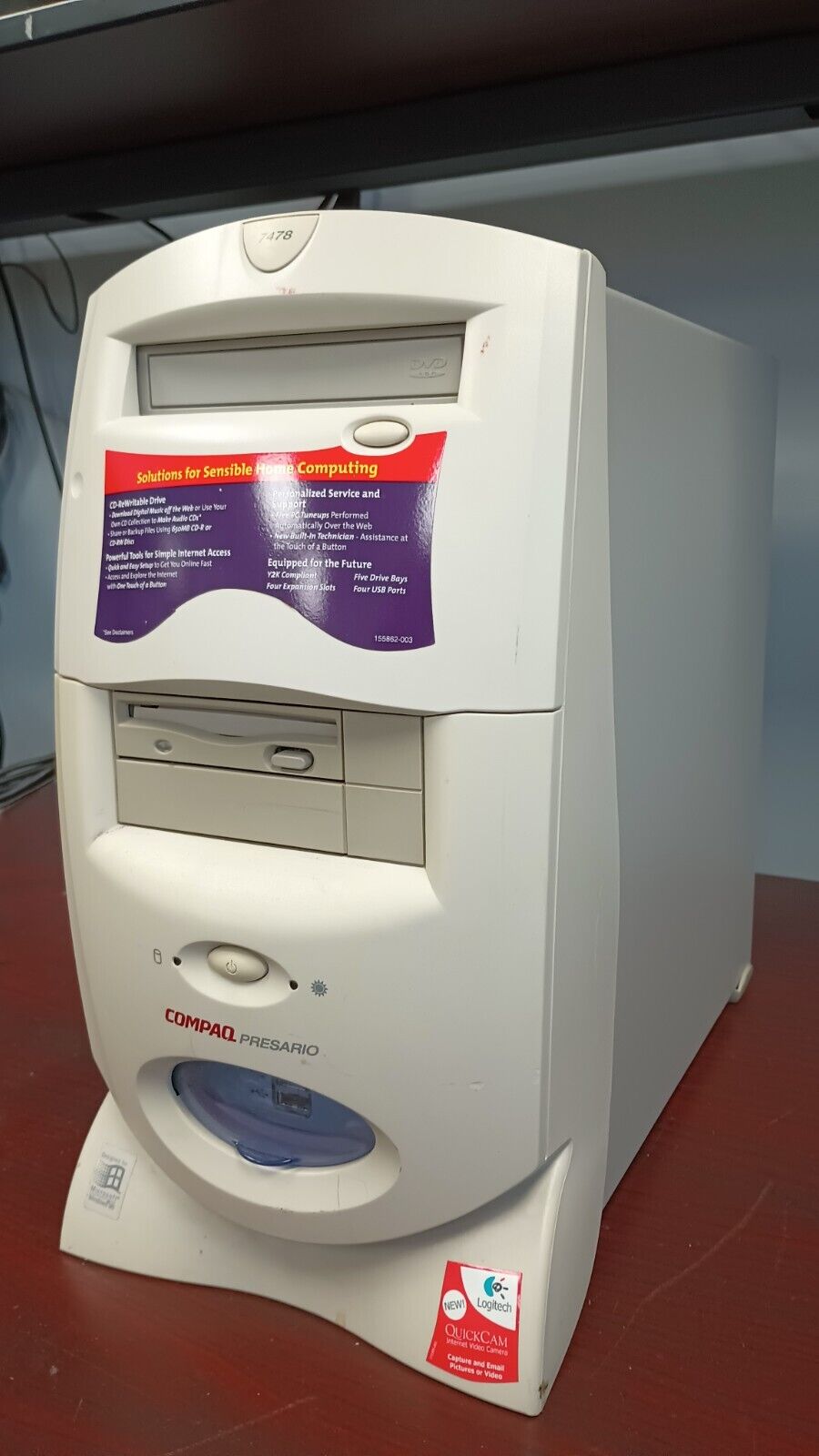 Vintage Compaq Presario 7478 Desktop PC Intel Pentium 4 NO HDD/OS #95