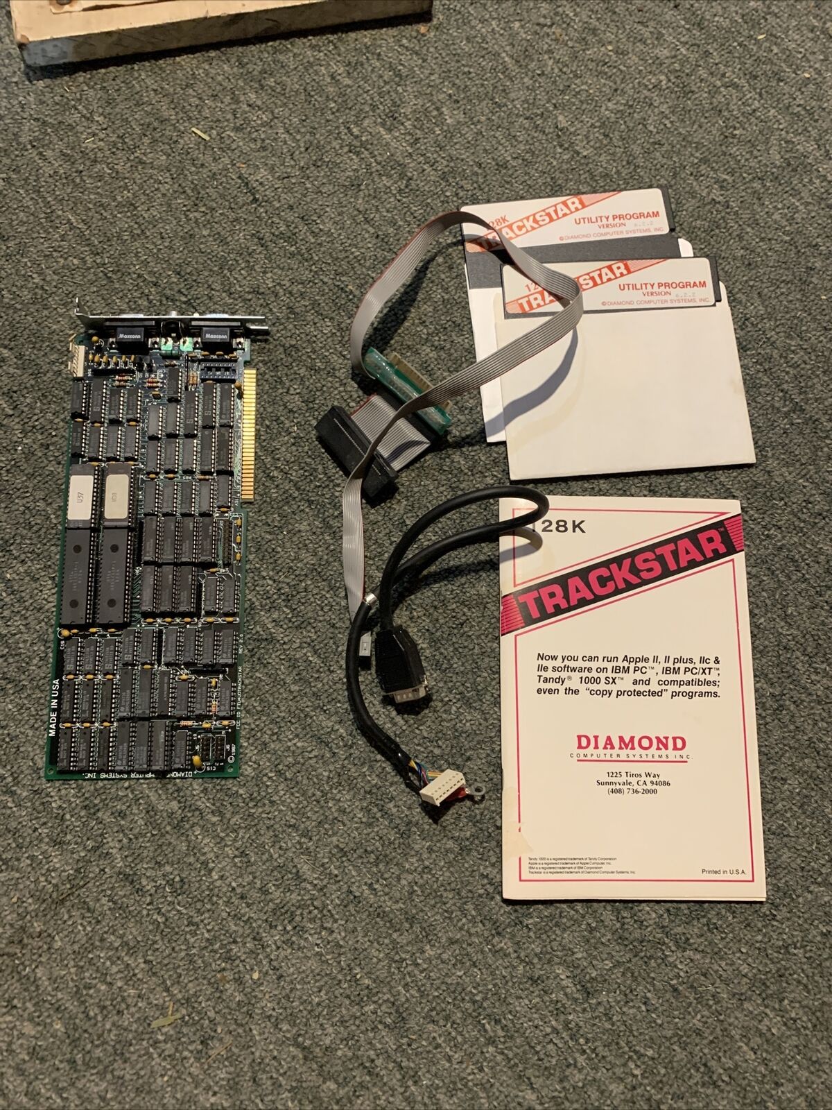 Diamond Trackstar 128K APPLE II EMULATOR CARD For Tandy 1000 / SX - Apple II PC