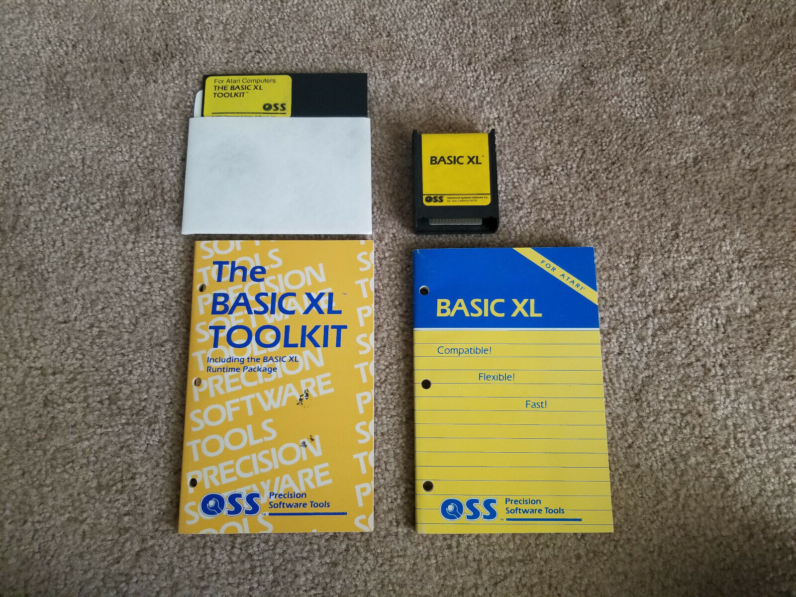 Atari 400/800/XL/XE Basic XL by OSS Complete with Manuals, 1 Cart, and 1 Floppy