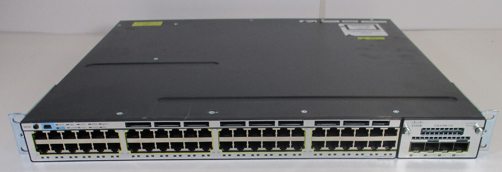 Cisco Catalyst WS-C3750X-48P-S Poe+ Dual Power C3KX-NM-10G Network Module
