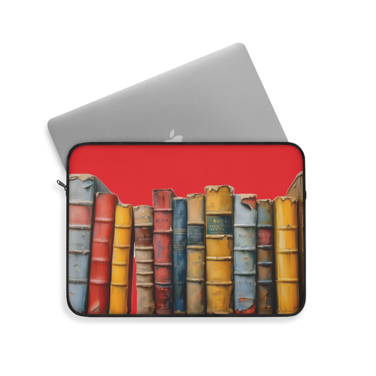 Vintage Books Laptop Sleeve in Red