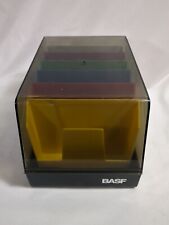 Vintage BASF 5.25 in Floppy Disk Storage Box Case Holder 6 Multicolor Dividers picture