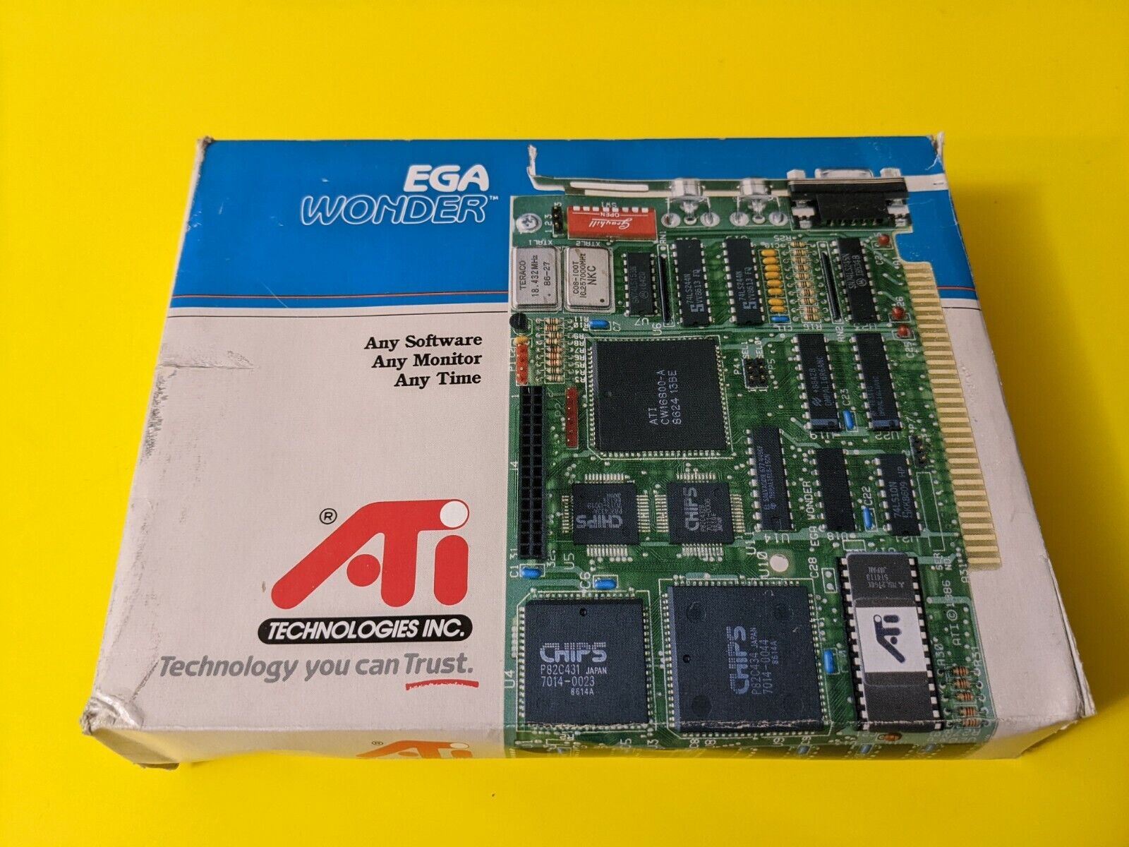 Vintage Boxed ATI EGA Wonder 8-Bit ISA Video Graphics Card Version 1.04 1986
