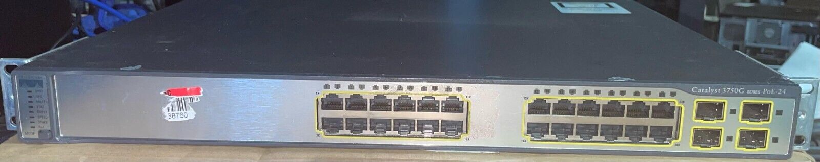 Cisco WS-C3750G-24PS-S 24 Port PoE 3750G Gigabit Switch 
