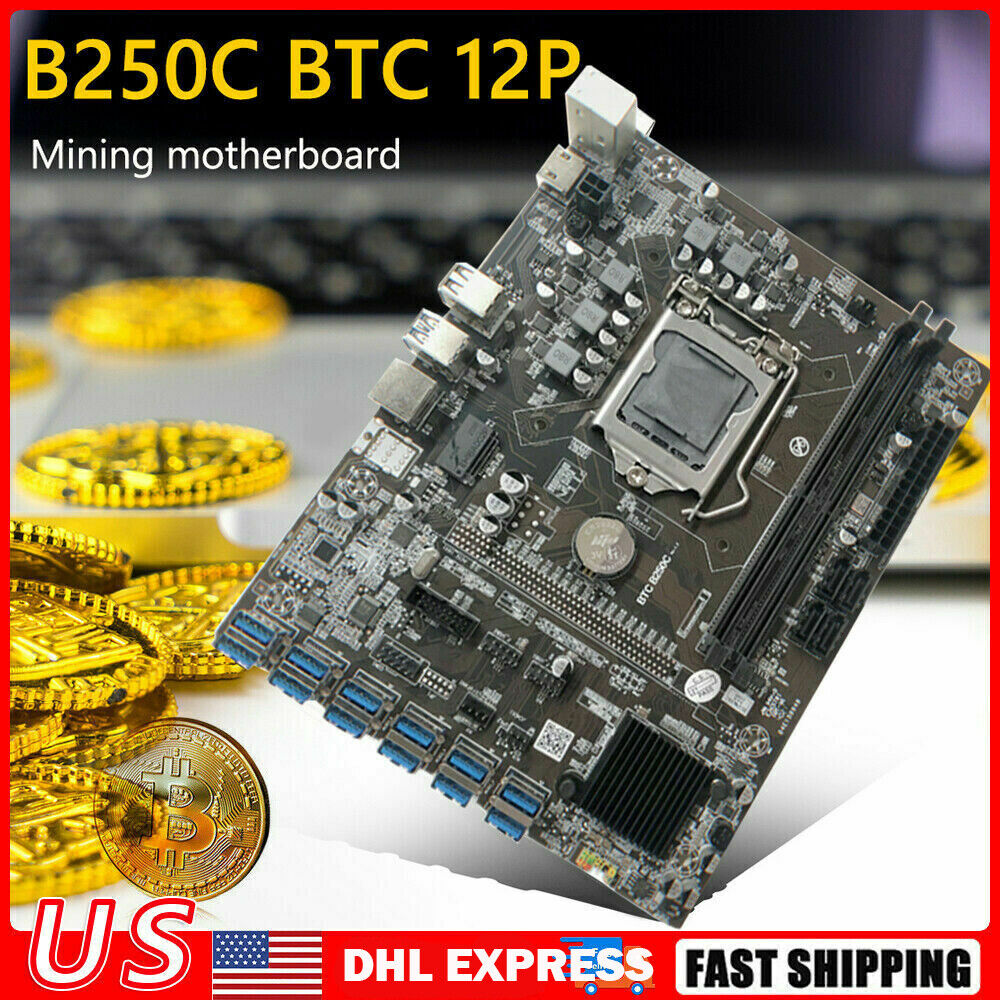 US B250C-BTC PCI Express DDR4 Computer Mining Motherboard for LGA1151 Gen6/7
