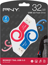 Monkey Tail Usb 3.0 Flash Drive 32Gb 2 Pk Blue & Red P Fdu32Gx2Tbmnk Ge  picture