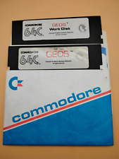 GEOS & Work Disk Commodore 64 C64 with Sleeve 5.25 Vintage 1986 picture