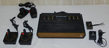 Atari 2600 6 Switch Woodgrain Console - 4 Controllers, Wires - TESTED & WORKING picture