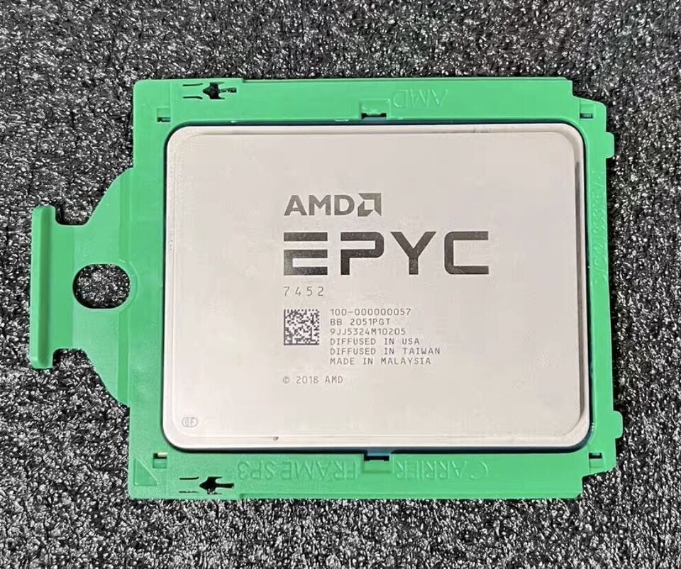 AMD EPYC 7452 cpu processor 32 cores 64 threads 2.35GHz up to 3.35GHz 155w