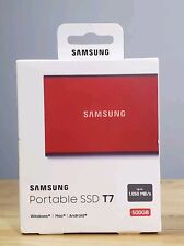 Samsung T7 500GB Portable External SSD Red MU PC500R/AM Windows Android MAC NIB picture