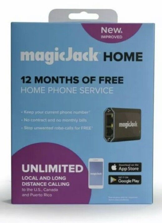 MagicJack - HOME VoIP Telephone Adapter with 12 Months of Service - Black