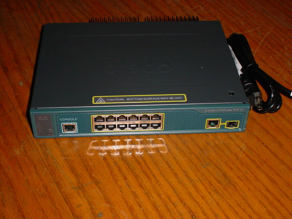 Cisco WS-C3560-12PC-S 12 Port PoE Ethernet Switch WITH POWER CORD