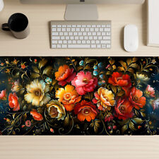 Vintage Flowers Gaming Mouse Pad, Pavlovo Posad Mousepad, Russian Lacquer Style picture