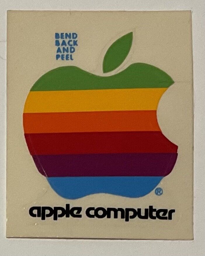 Vintage Apple Computer Decal Stickers Rainbow Logo New Old Stock 80’s