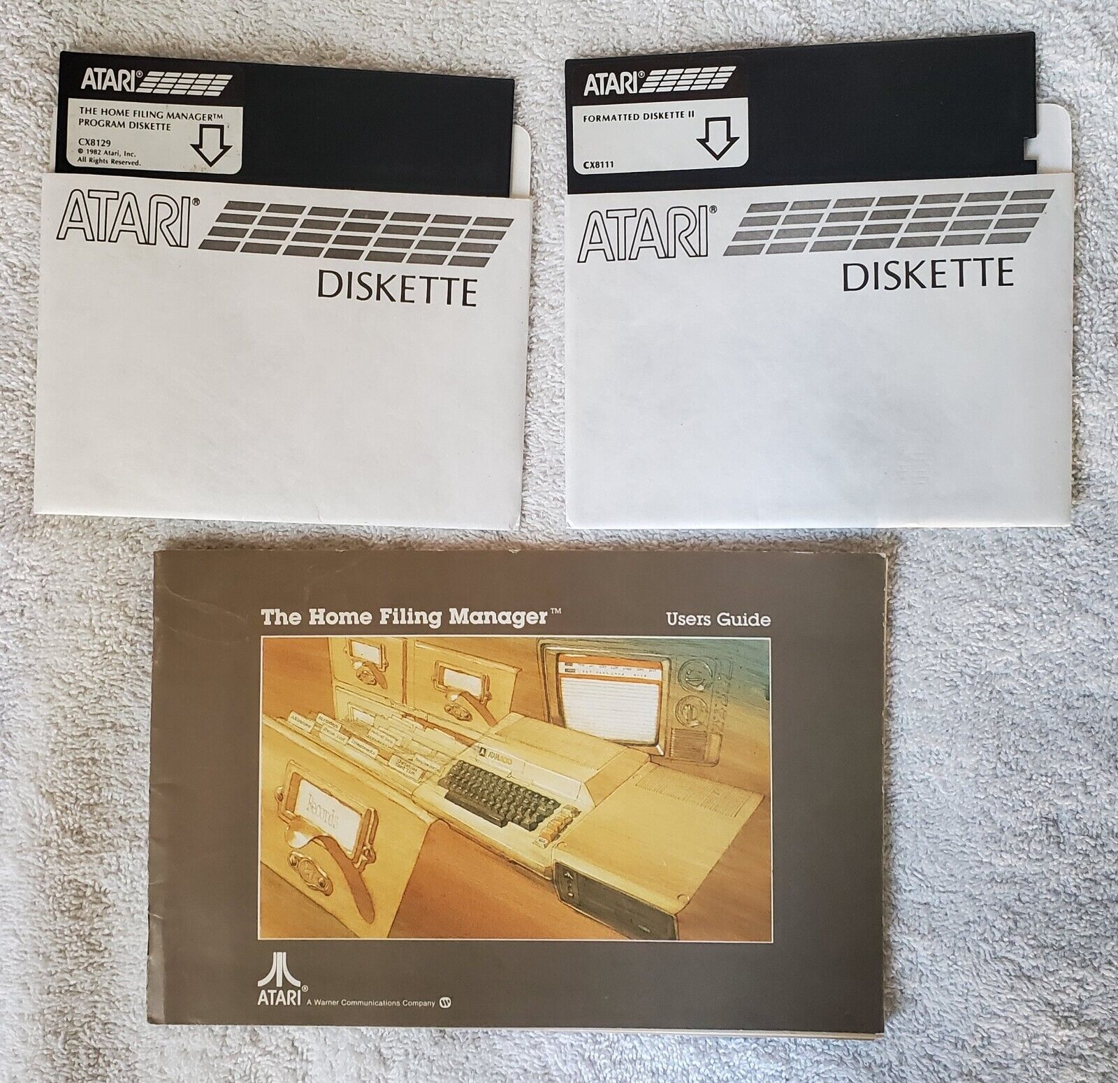 Vintage Atari Home Filing Manager software and User Guide w Formatted Diskette 2