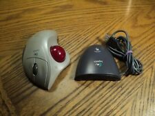 Vintage Logitech Remote Trackball Mouse & Receiver Computer Tool picture