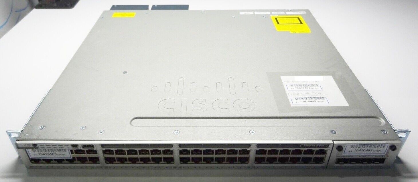 Cisco Catalyst WS-C3850-48U-L V06 UPoE Switch w/ NM-2-10G 2x 1100W PSU