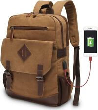 Canvas Backpack for Men Women, Vintage Fits up to 15.6