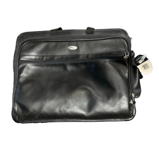 Vintage, New w/Tags Targus Black Leather Laptop Bag 3 zipper picture