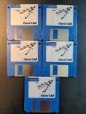 Vintage 1989-90 Claris CAD software for Apple Macintosh, 5 Floppy Disk Set picture