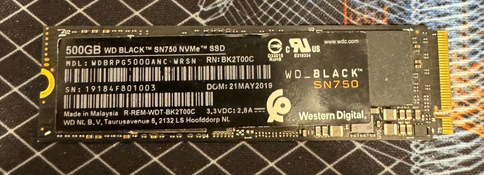 WD 500GB Black SN750 NVMe M.2 Internal Solid State Drive SSD