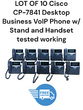 LOT OF 10 Cisco CP-7841 Desktop Business VoIP Phone w/ Stand and Handset & cord picture
