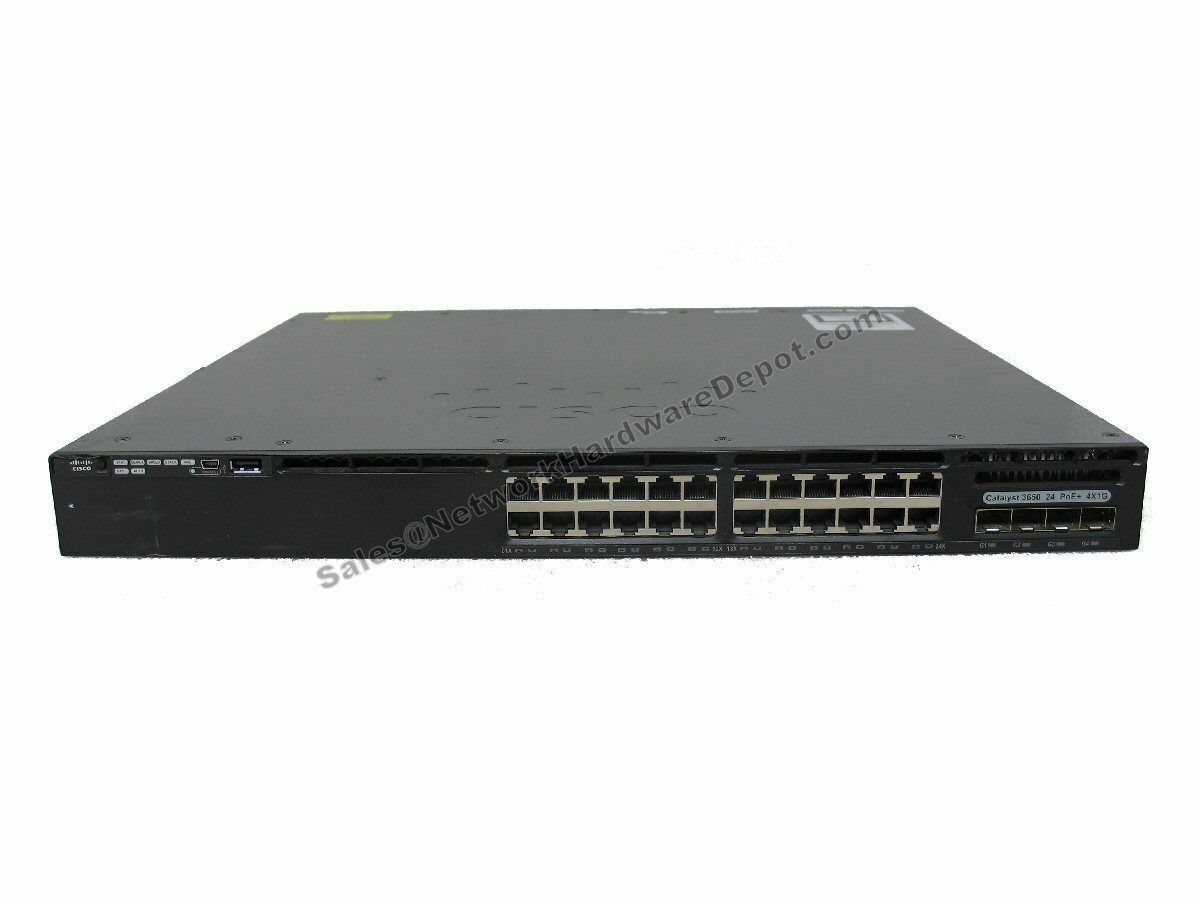 Cisco WS-C3650-24PS-L 24-Port PoE+ 3650 Switch w/ AC Power - 1 Year Warranty
