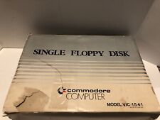 Vintage Commodore VIC-1541 Disk Drive, Cable, Disk, Powers On Untested With Box picture