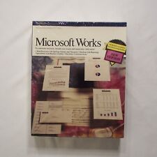 Microsoft Works for DOS Complete in Sealed Box CIB Floppy Disk Vintage Big Box picture