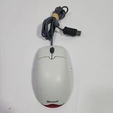 Vintage White Microsoft Wheel Mouse Optical USB Mouse 1.1A X802382 picture