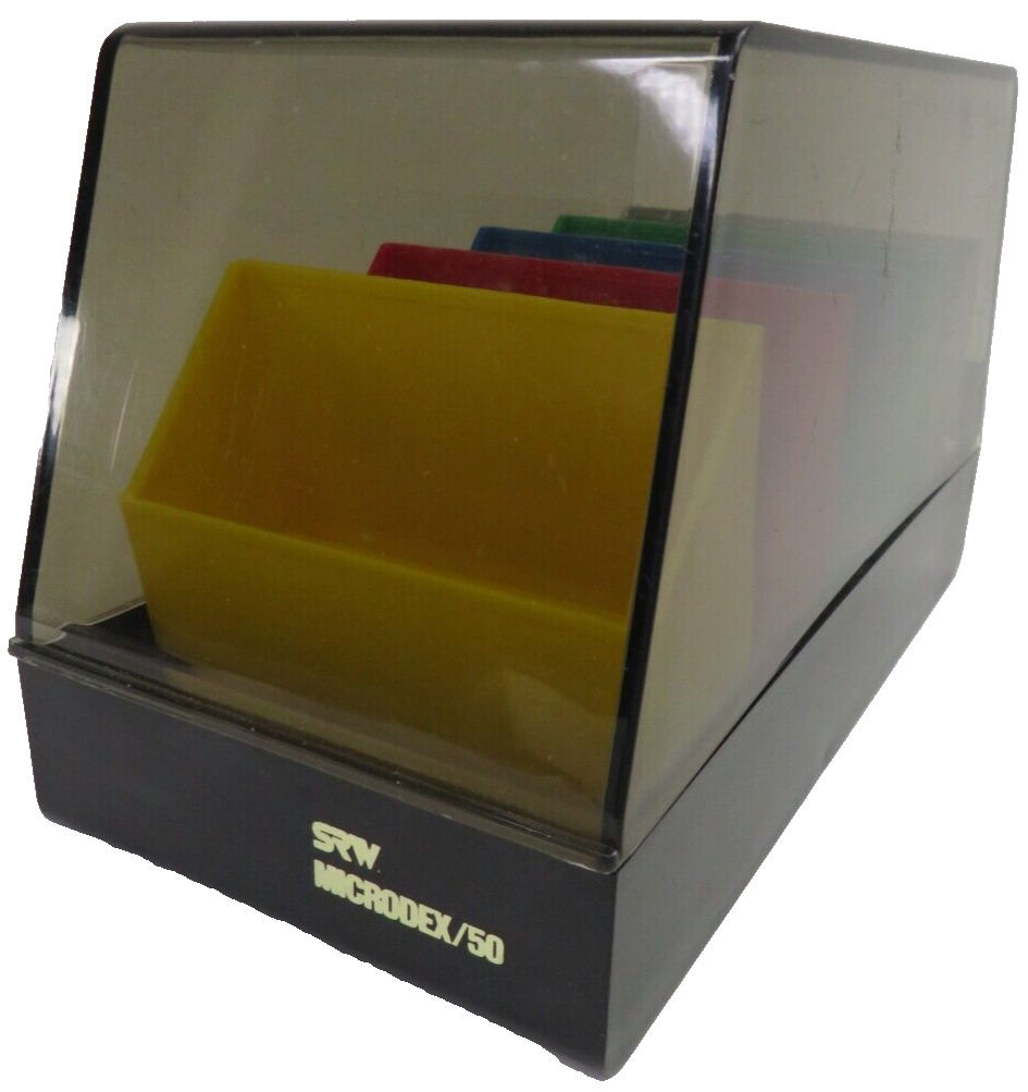 Vintage 1980s Floppy Disk Holder Rainbow SRW Microdex / 50 Storage Box VTG 80s