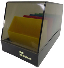Vintage 1980s Floppy Disk Holder Rainbow SRW Microdex / 50 Storage Box VTG 80s picture