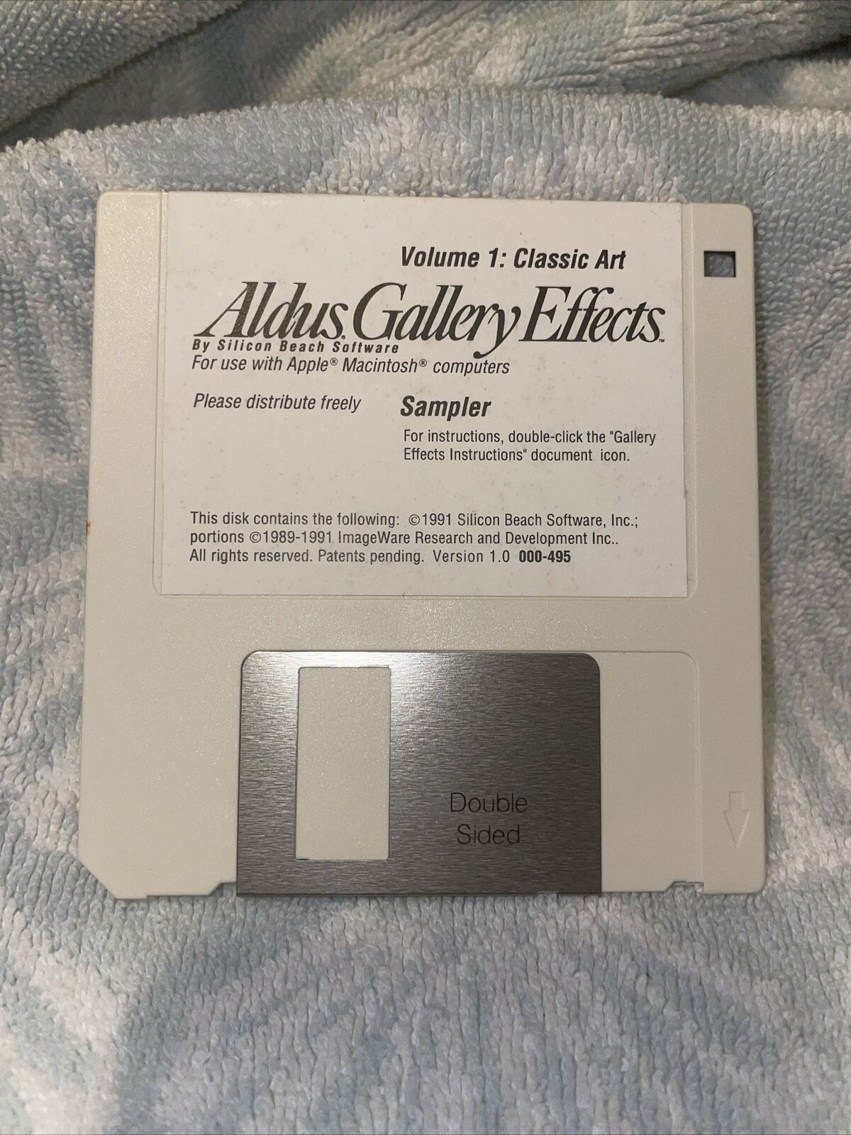 Vintage Aldus Gallery Effects Volume 1 Classic Art 3.5” Floppy Sampler Disk 