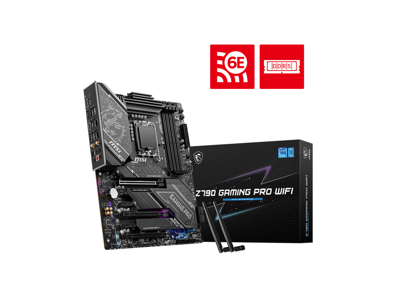 MSI PRO Z790 GAMING PRO WIFI LGA 1700 SATA 6Gb/s DDR5 ATX (280) Motherboards