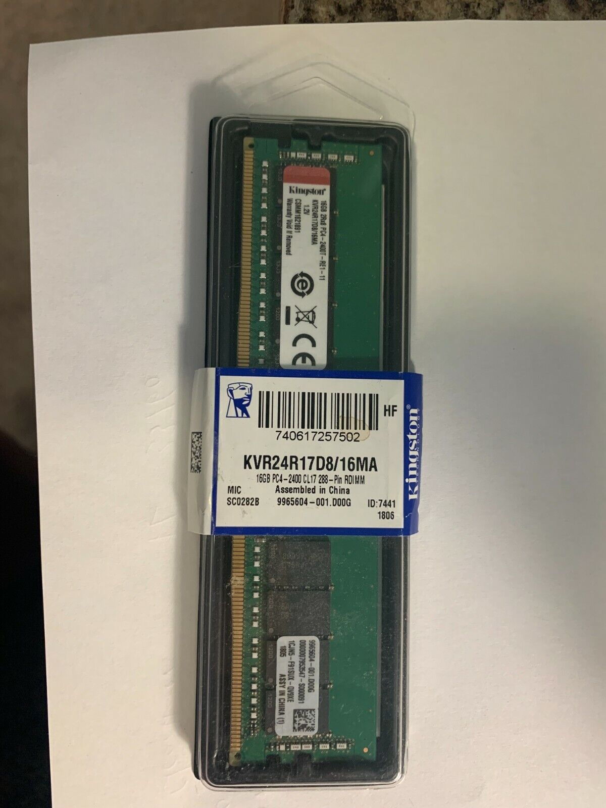 Kingston ValueRAM 16GB (1 x 16GB) DDR4 2400 RAM (Server Memory) ECC Reg Micron  