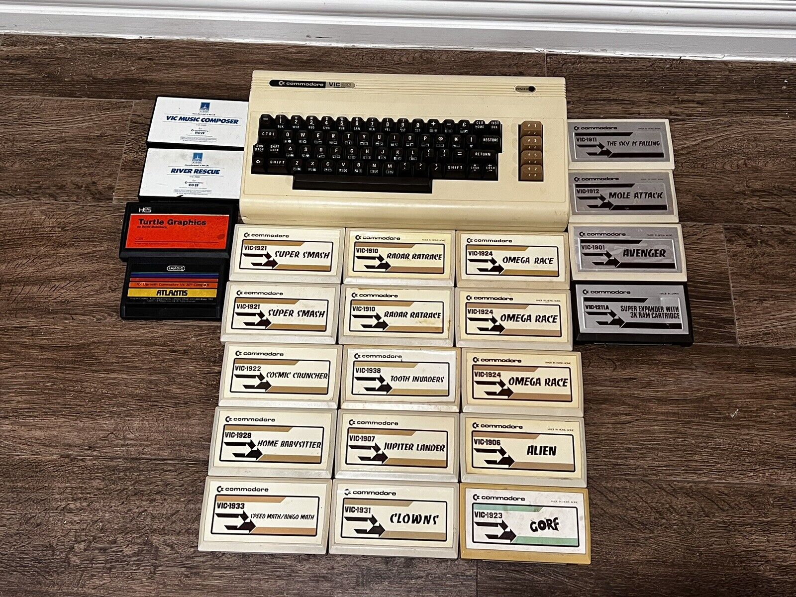 Vintage Lot of Commodore VIC-20 Computer Silver Label PARTS 23 Games