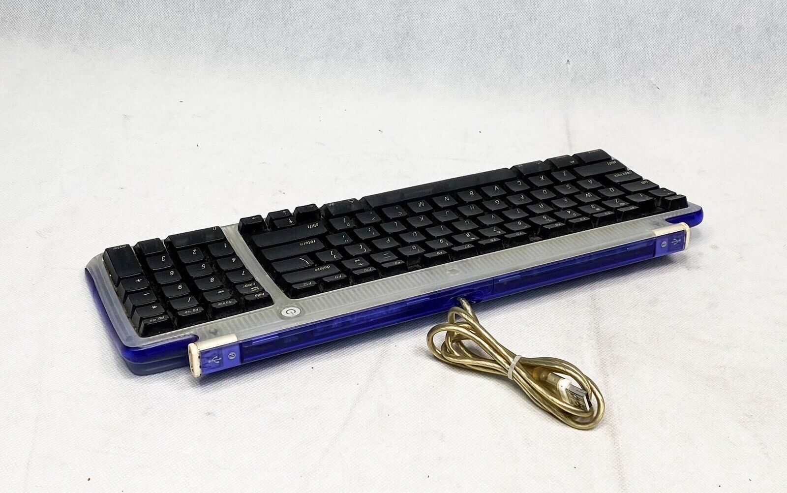 Vintage Apple M2452 iMac USB Keyboard 1998 Translucent Purple/Dark Blue RARE