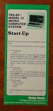 Vintage TRS-80 Model III Start-Up Micro-Computer System Quick Reference Manual picture