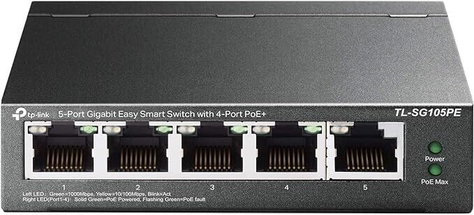 TP-Link TL-SG105PE - 5-Port Gigabit Easy Smart PoE+ Switch