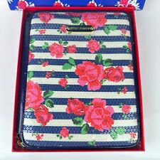 Vintage Betsey Johnson Rosie Floral Striped Sequin iPad Tablet Zippered Case NIB picture