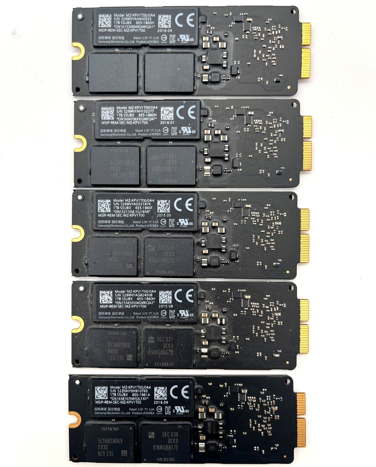 Samsung 1TB PCIe SSD Drive SSUBX 655-1860H APPLE MacBook Pro A1398 2013-2015