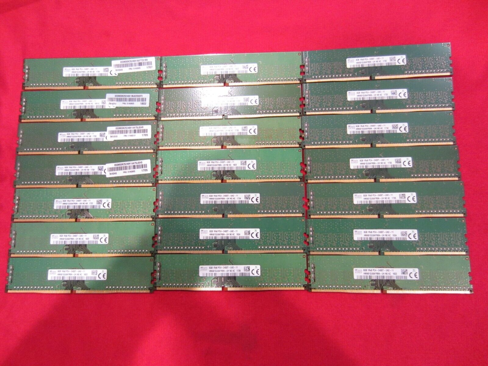 Lot of 30pcs SKhynix 8GB 1Rx8 PC4-2400T/2666V/3200AA Non-Ecc Desktop Memory
