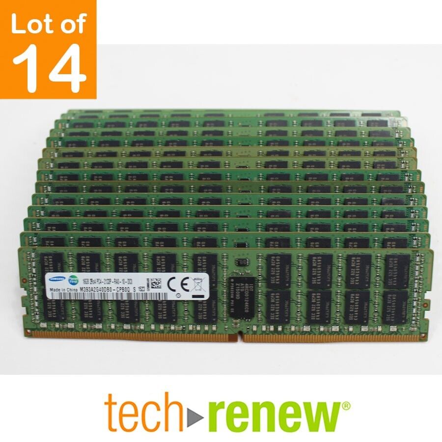 Lot of 14 | Samsung | 16GB 2Rx4 PC4-2133P | M393A2G40DB0 | Server RAM Memory